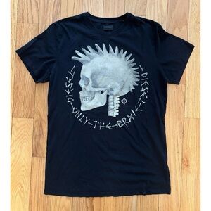 Diesel “Only the Brave” Vintage Skull Grunge T-Shirt